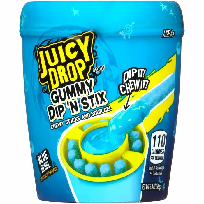 Juicy Drops Gummy Dip'n Stick 3.39 oz available at Mexmax INC, ideal for wholesale buyers.