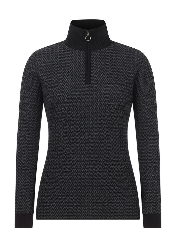 Kerrits Quarter Zip Herringbone Sweater