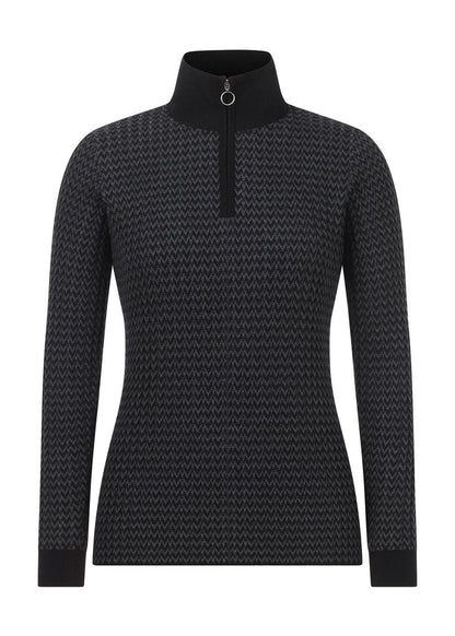 Kerrits Quarter Zip Herringbone Sweater