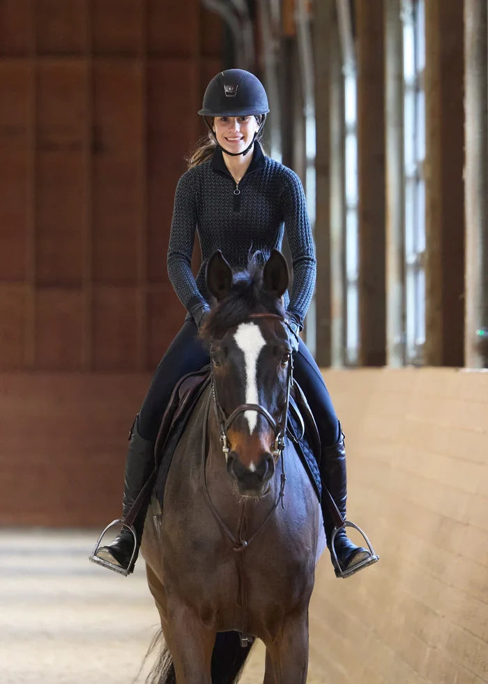 Kerrits Quarter Zip Herringbone Sweater