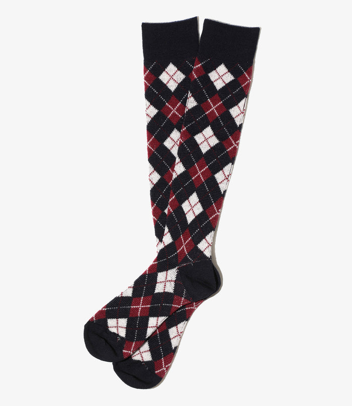 Knee Socks - Navy - Argyle