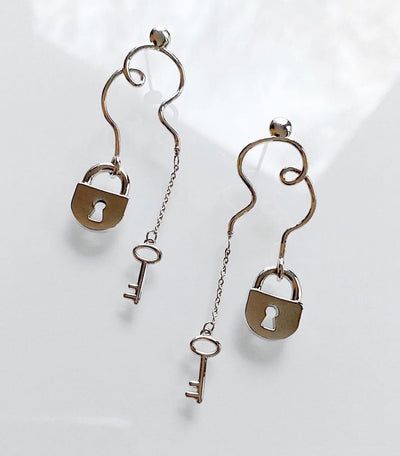 Lock and Key Earrings