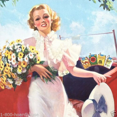 LUCKY STRIKE World of Sunshine Pinup Lithograph Calendar 1939
