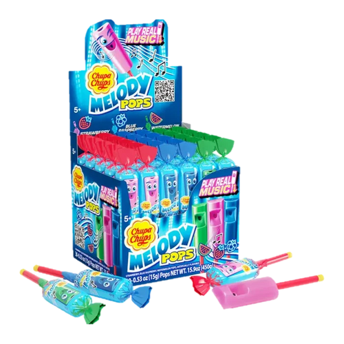 Melody Pops 3 Flavors Hard Candy 30 ct available at Mexmax INC, great for wholesale buyers.