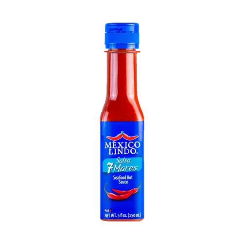 Mexico Lindo Salsa 7 Mares 5 oz available at Mexmax INC, perfect for wholesale buyers seeking bold flavors.
