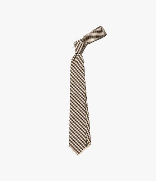 Neck Tie - Brown/Black Cotton Small Check
