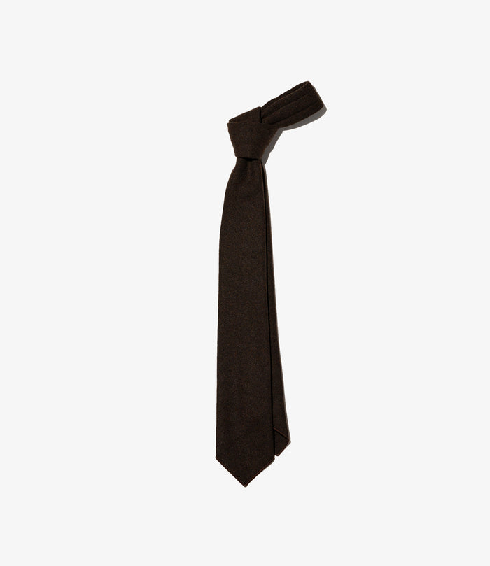 Neck Tie - Dk. Brown Poly Wool Heavy Flannel