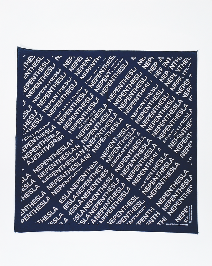 Nepenthes Los Angeles - Map Bandana - Navy