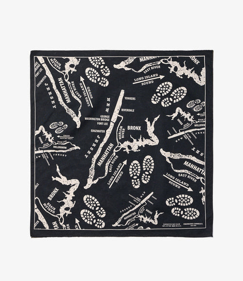 Printed Bandana - Black - Map