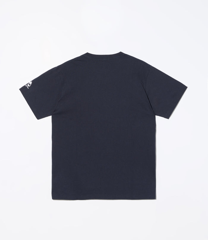 Printed Cross Crew Neck T-Shirt - Navy - Map
