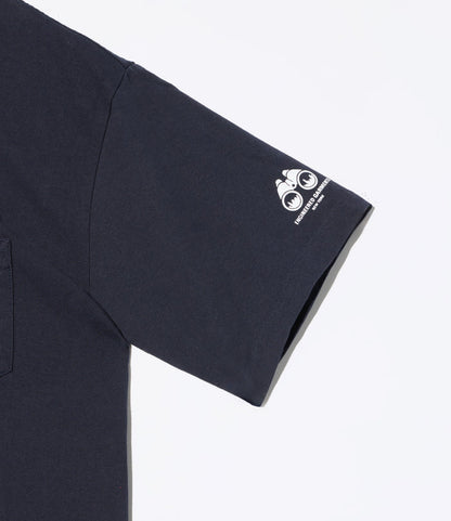 Printed Cross Crew Neck T-Shirt - Navy - Map