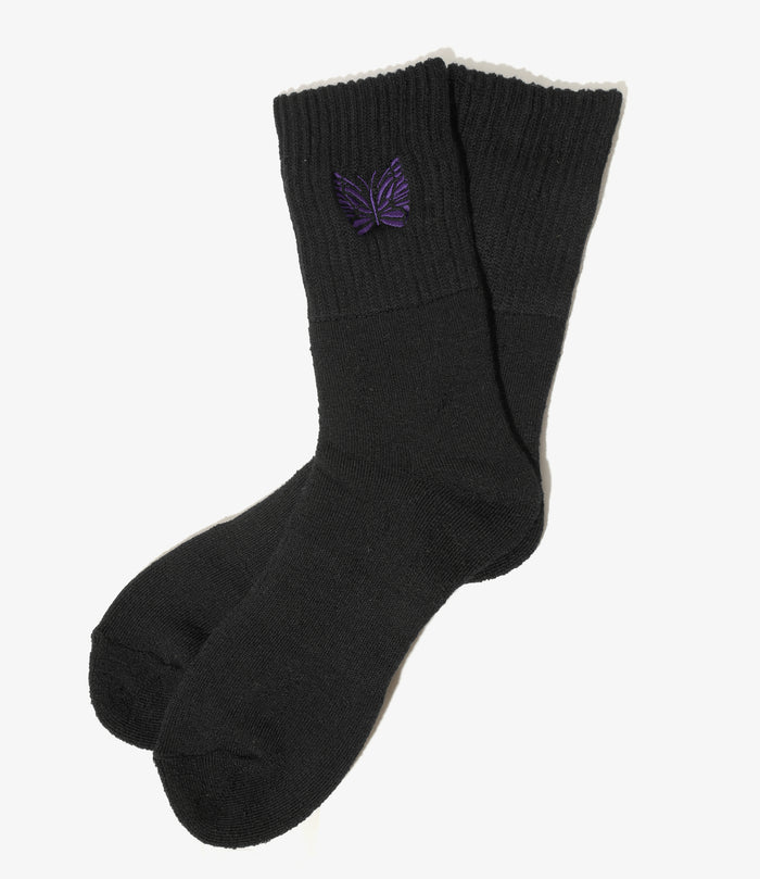 Rib Socks - Black - Shetland Wool