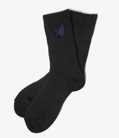Rib Socks - Black - Shetland Wool