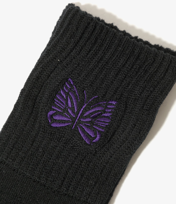 Rib Socks - Black - Shetland Wool