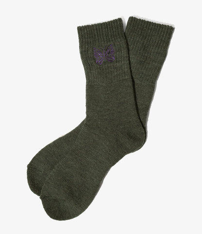 Rib Socks - Loden - Shetland Wool