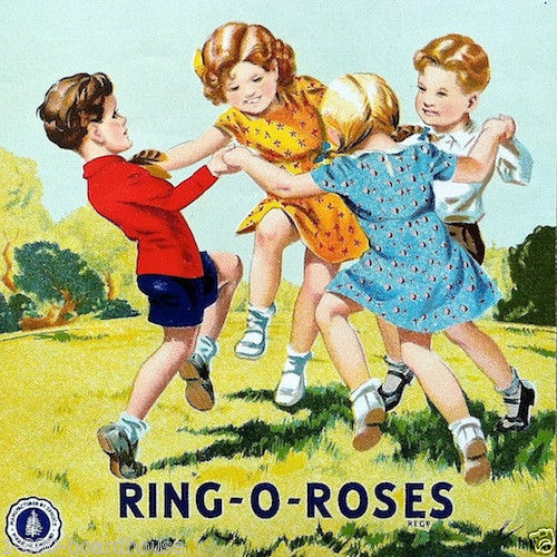 RING-O-ROSES Textile Clothing Label 1930s