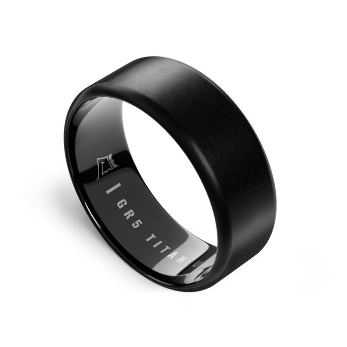 Jet Black | Titanium / 7 / 8mm Flat