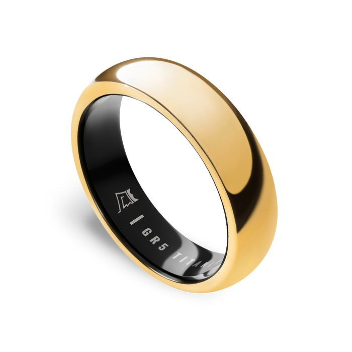 24k Gold | Titanium / 7 / 6mm Rounded