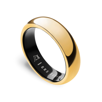 24k Gold | Titanium / 7 / 6mm Rounded
