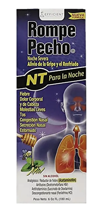 Rompe Pecho Night Time Severe Cold & Flu (Purple) - 6 oz