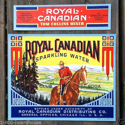 ROYAL CANADIAN Soda Bottle Label Collection 1940s