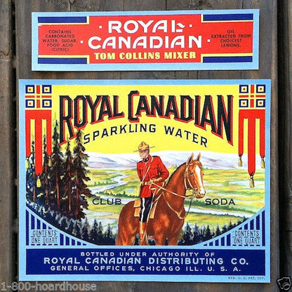 ROYAL CANADIAN Soda Bottle Label Collection 1940s