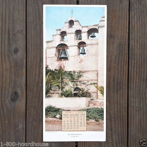 SAN GABRIEL MISSION CHURCH Promotional Store Calendar 1918