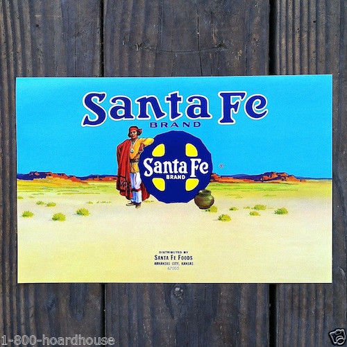 SANTA FE RAILROAD Can Label 1960s