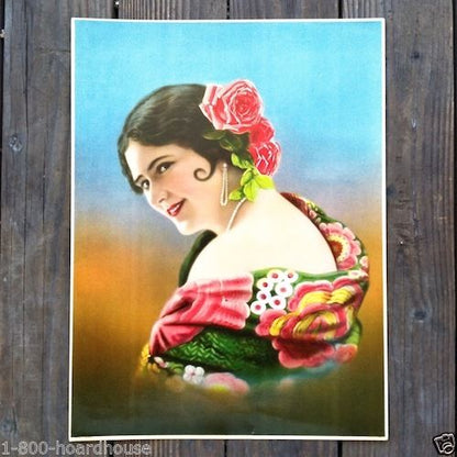 SEÑORITA Gypsy Chromolithograph Art Print 1920s