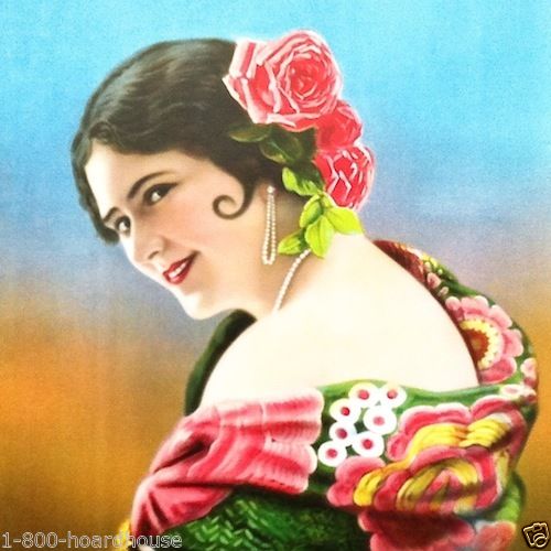 SEÑORITA Gypsy Chromolithograph Art Print 1920s
