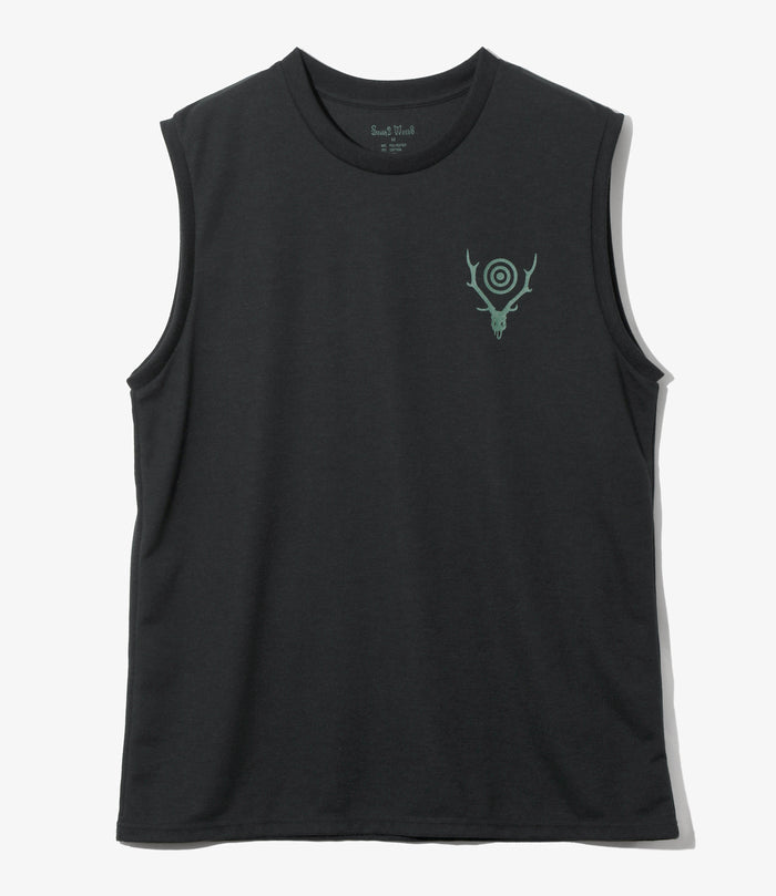 Sleeveless Crew Neck Tee - Black - Skull & Target