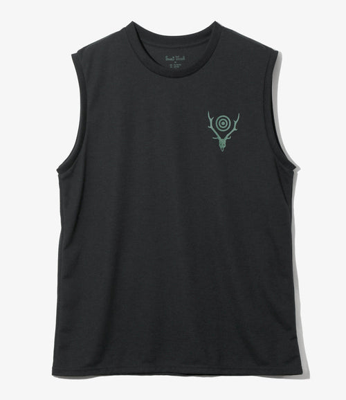 Sleeveless Crew Neck Tee - Black - Skull & Target