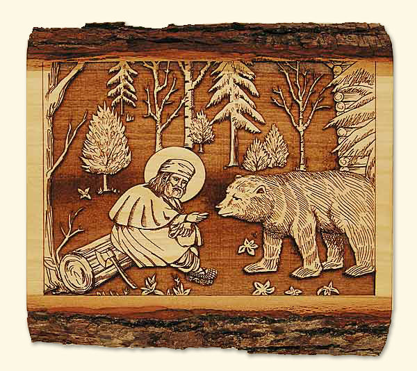 St. Seraphim Feeding a Bear