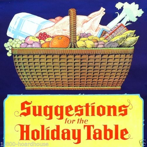 SUGGESTIONS FOR HOLIDAY TABLE Thanksgiving Poster 1930s