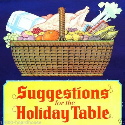 SUGGESTIONS FOR HOLIDAY TABLE Thanksgiving Poster 1930s