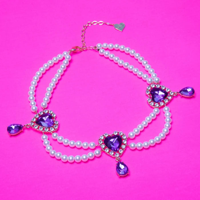 Three Of Hearts Purple Choker
