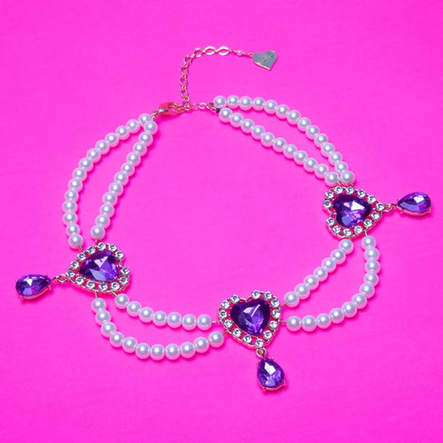 Three Of Hearts Purple Choker
