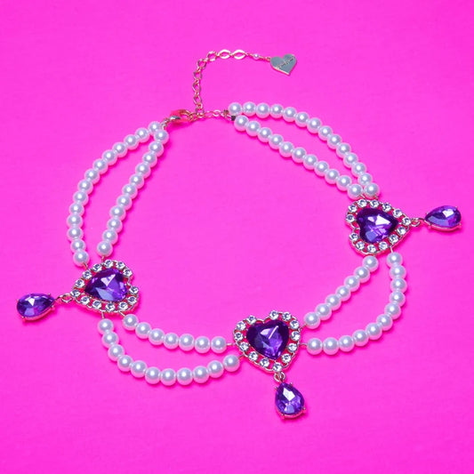 Three Of Hearts Purple Choker