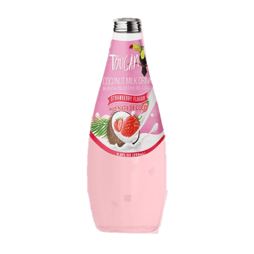 Wholesale Toucan Coconut Milk with Nata de Coco Strawberry 9.8oz - Unique flavor for Modern Mexican Groceries. Mexmax INC.