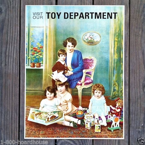 TOY DEPARTMENT Holiday Store Sign 1920s