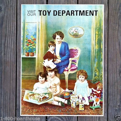 TOY DEPARTMENT Holiday Store Sign 1920s