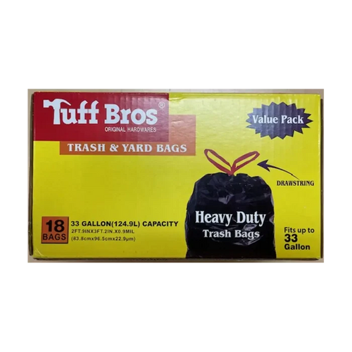 Wholesale Tuff Bros Drawstring Trash Bags 18 ct, 33 gal - Heavy-Duty Strength at Mexmax INC
