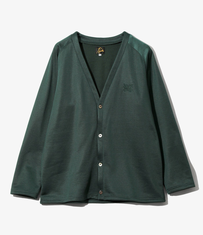 V-Neck Cardigan - Dk. Green - Bright Jersey