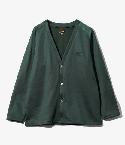 V-Neck Cardigan - Dk. Green - Bright Jersey