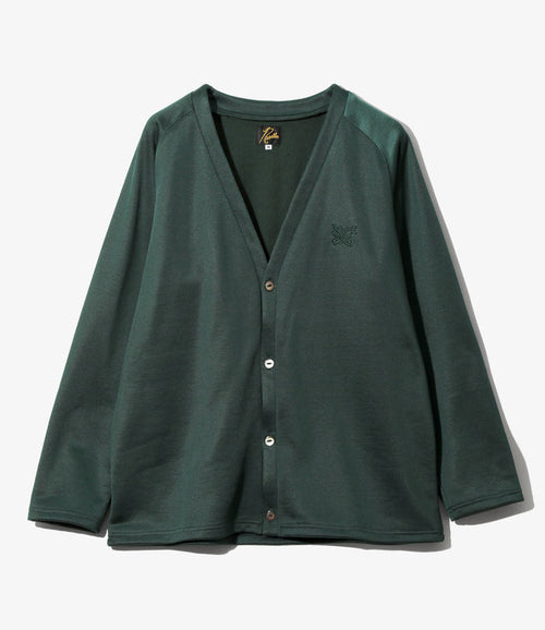 V-Neck Cardigan - Dk. Green - Bright Jersey