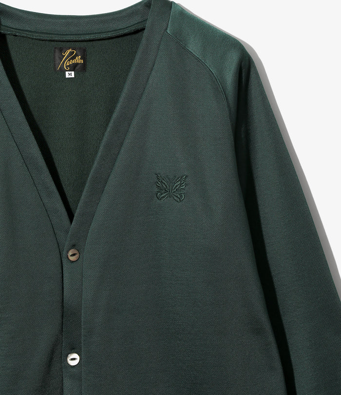 V-Neck Cardigan - Dk. Green - Bright Jersey
