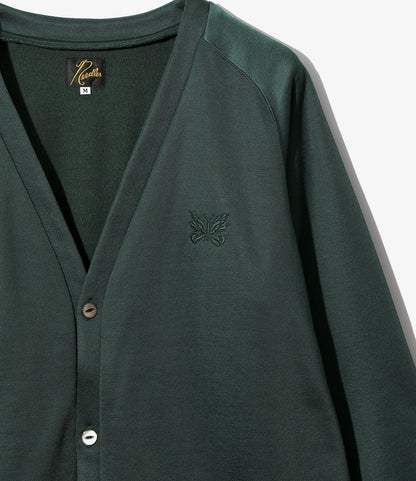 V-Neck Cardigan - Dk. Green - Bright Jersey