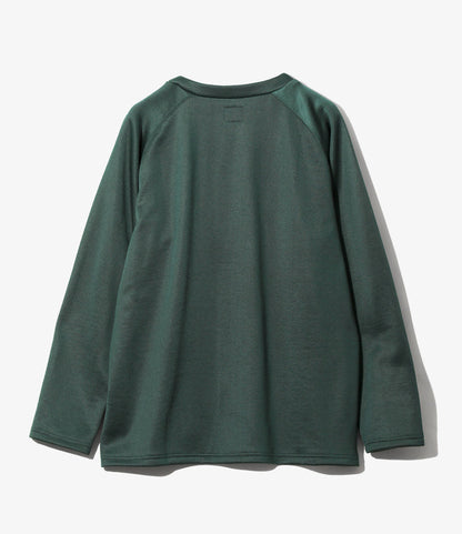 V-Neck Cardigan - Dk. Green - Bright Jersey