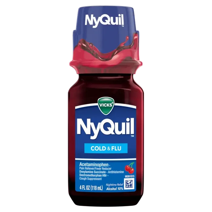 Wholesale: Vicks Nyquil Cherry Cold & Flu Relief - 8oz Bottle, Bulk Buy Savings!