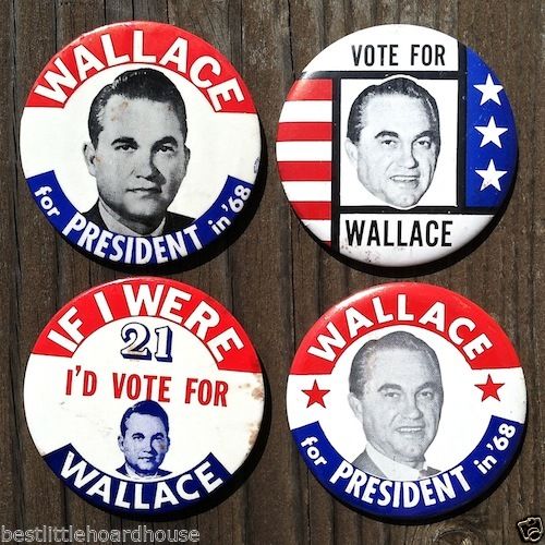 WALLACE FOR PRESIDENT Pin Badge Collection 1968